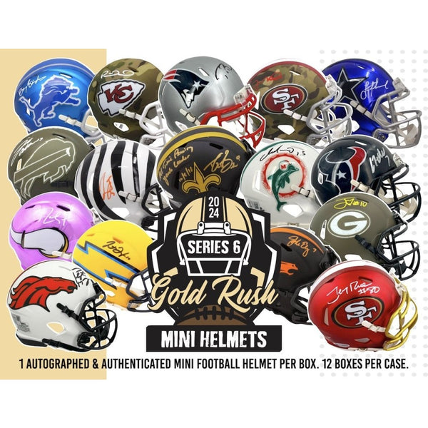 2024 Gold Rush Autographed Series 6 Mini Football Helmet 1 Box Random Division Break #7