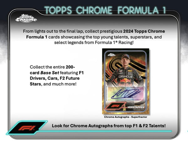 2024 Topps Chrome Formula 1 Racing 12 Hobby Box Case PYT Break #1 (11/22 Release)