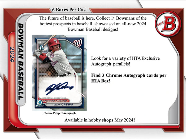 2024 Bowman Baseball HTA 6 Box Case PYT Break #2 (5/8 Release)