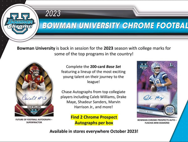 2023 Bowman Chrome University Football 2 Breaker Delight Box Serial # Break #5