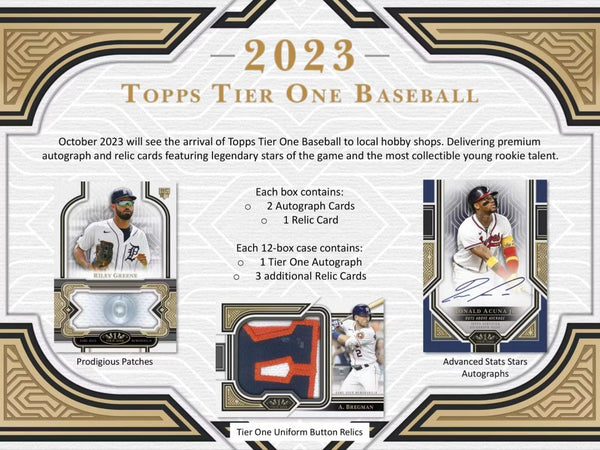 2023 Topps Tier One Baseball 12 Box Case PYT Break #7